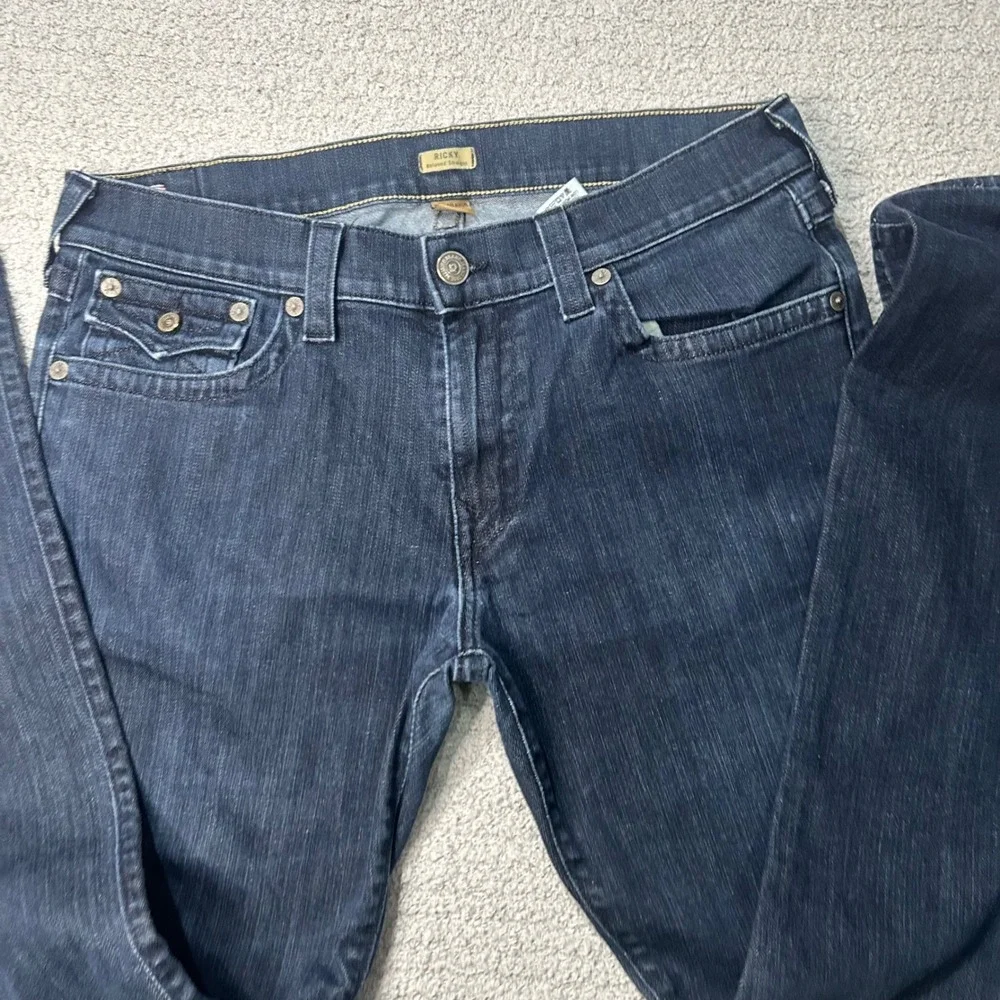 True‎ Religion Jeans Ricky Relaxed Straight 38 Dark Wash Y2K Streetwear USA Made